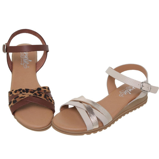 Sandalo donna in pelle