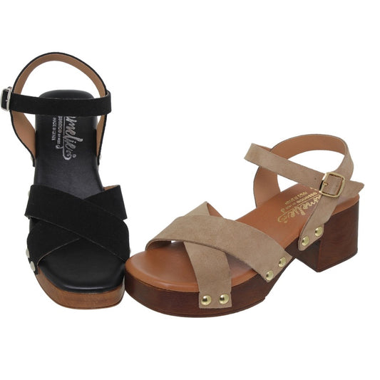 Sandalo donna in pelle