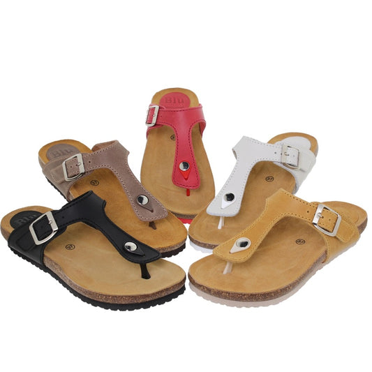 Sandalo donna infradito in pelle